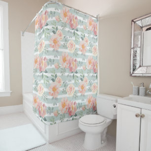 Alicia Rose Stripe Pattern Shower Curtain