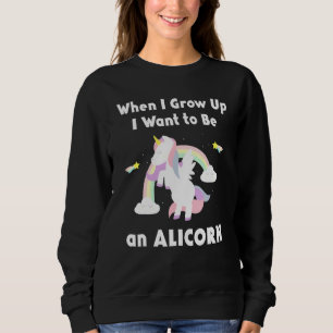 Alicorn When I Grow Up Unicorn Rainbow Pastel Magi Sweatshirt