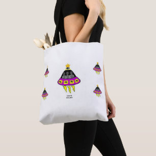 Alien Abduction All Over Print Tote Bag