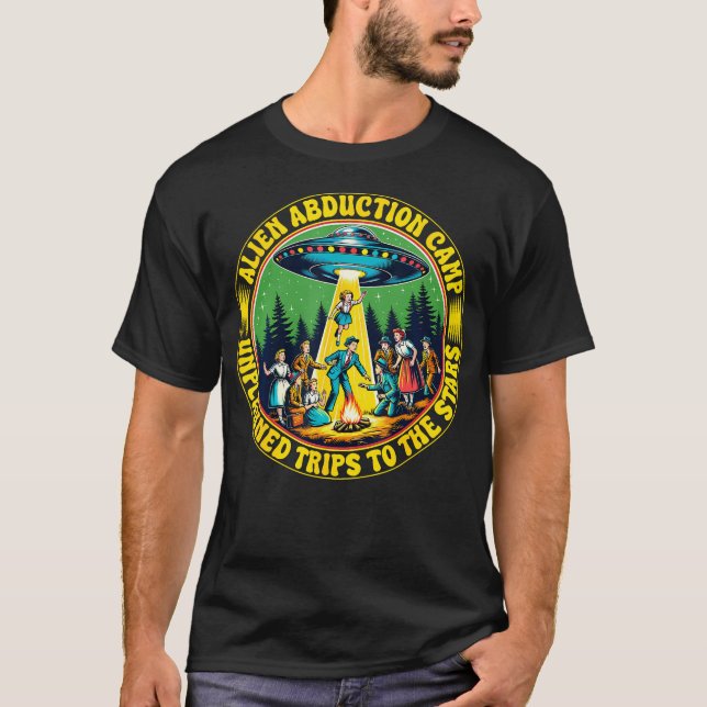 Alien Abduction Camp Shirt Vintage Retro Ufo Funny (Front)