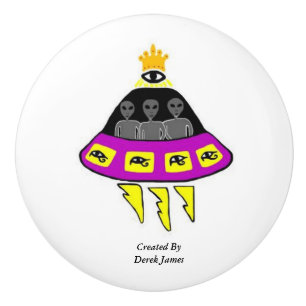 Alien Abduction Ceramic Knob