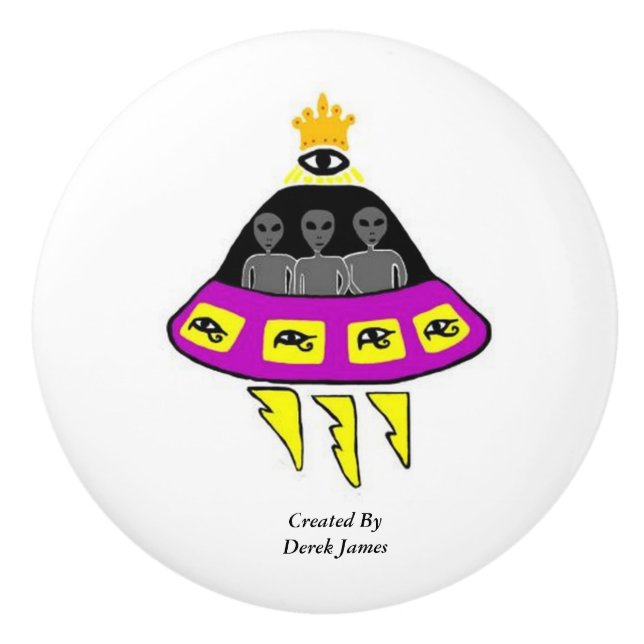 Alien Abduction Ceramic Knob (Front)