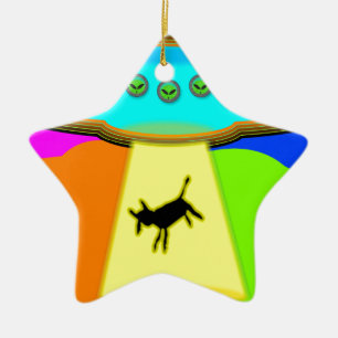 Alien Abduction Ceramic Tree Decoration