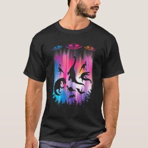 Alien Abduction Dinosaur Flying Saucer Ufo T-Shirt