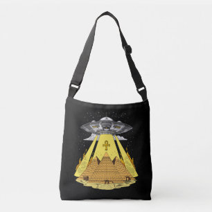 Alien Abduction Egyptian Pyramids Ancient UFO Crossbody Bag
