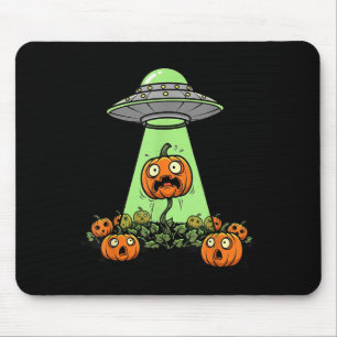 Alien Abduction Funny Pumpkin Halloween Light Ufo Mouse Mat