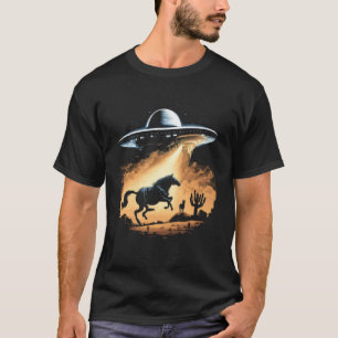 Alien Abduction Horse UFO Spaceship Extraterrestri T-Shirt