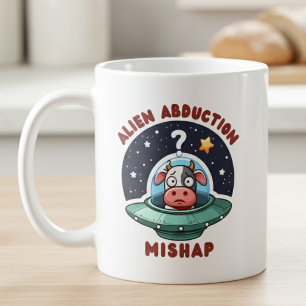 Alien Abduction Mishap: Confused Cow  Coffee Mug