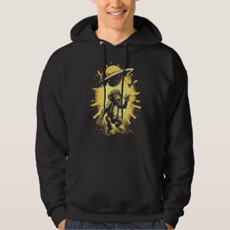 Alien Abduction Monkey Ape UFO Spaceship Extraterr Hoodie
