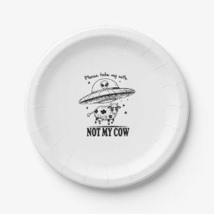 Alien Abduction, Not My Cow For Farmers Humour Paper Plate