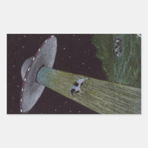 Alien Abduction Rectangular Sticker