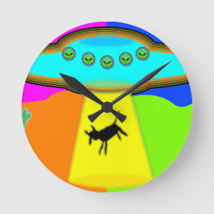 Alien Abduction Round Clock