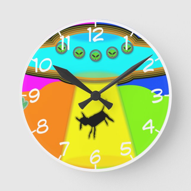 Alien Abduction Round Clock (Front)