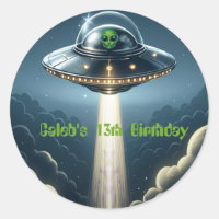 Alien Abduction UFO Blue Clouds Birthday Party