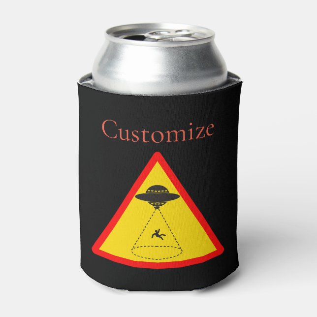 Alien Abduction UFO Thunder_Cove Can Cooler (Can Front)