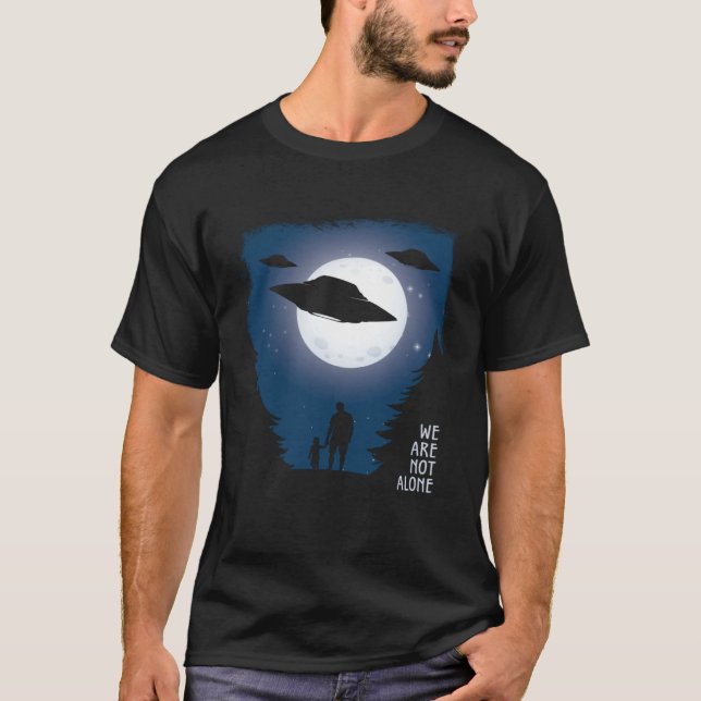 Alien Abduction  UFO We Are Not Alone T-Shirt (Front)