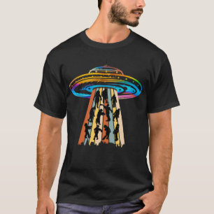 Alien Abduction Zombies Flying Saucer Ufo Vintage T-Shirt