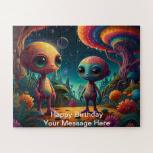 Alien Adventure in a Fantasy Mushroom Forest Jigsaw Puzzle