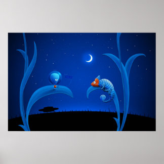 Alien and Chameleon Poster