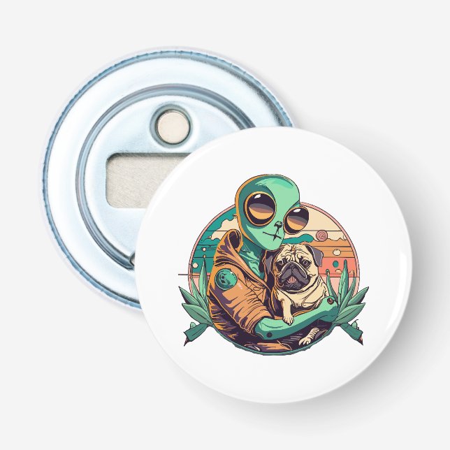 Alien and Pug Bottle Opener (Front)