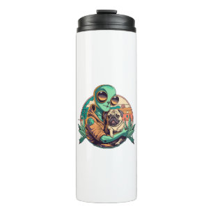 Alien and Pug Thermal Tumbler