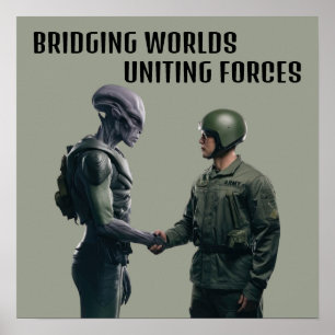 Alien and Soldier Poster