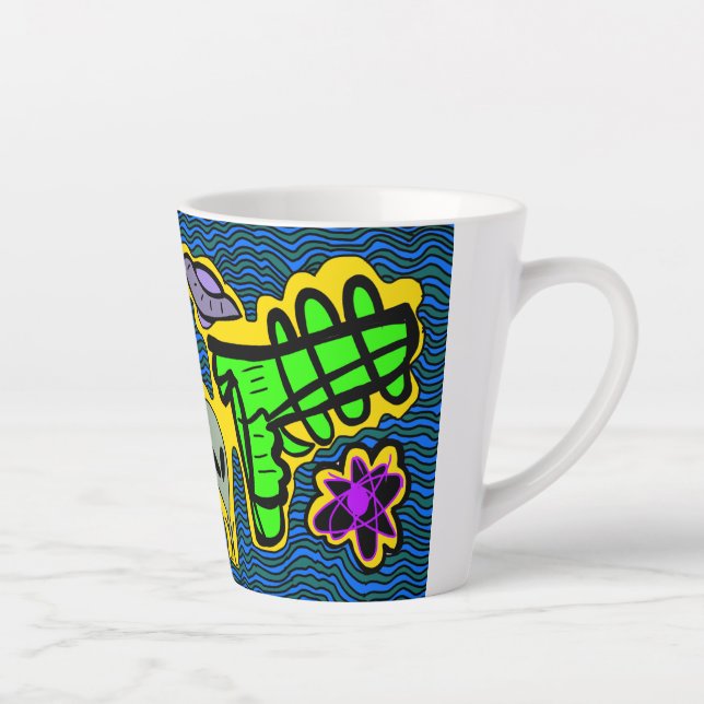 alien and space gun  latte mug (Right)