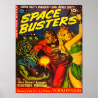 Alien and Spaceman Fighting Over Beautiful Woman