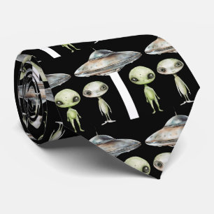 Alien and Spaceship Tie