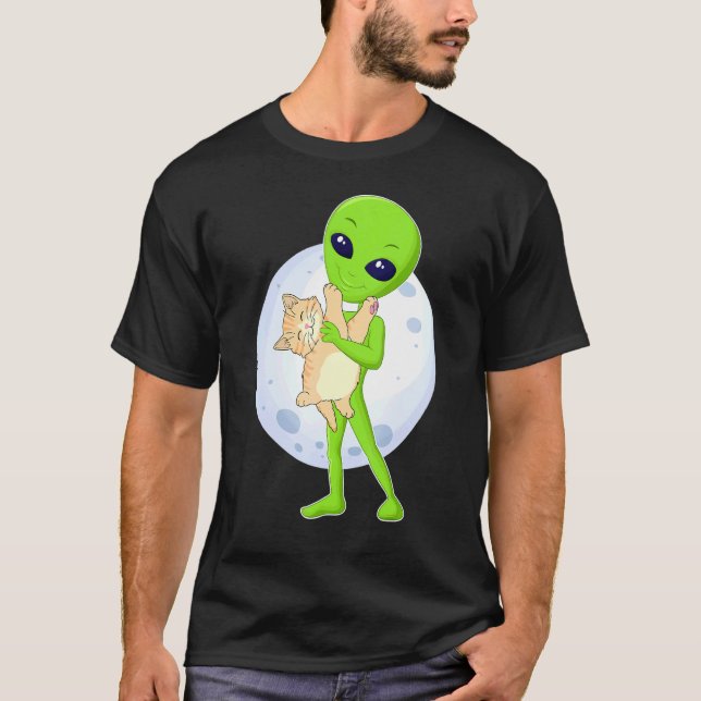 Alien And The Cat Ufo 51 Area Ive Always Believed  T-Shirt (Front)