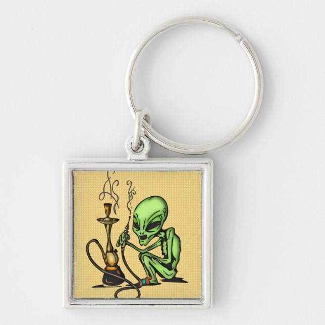 Alien and Water Pipe Key Ring (Front)