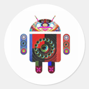 aLIEN Android  -  Art101 by Navin Classic Round Sticker