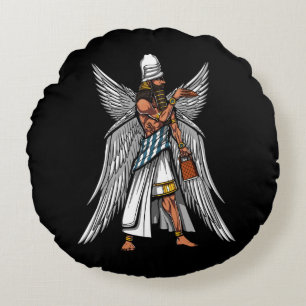 Alien Anunnaki God Ancient Sumerian King Round Cushion