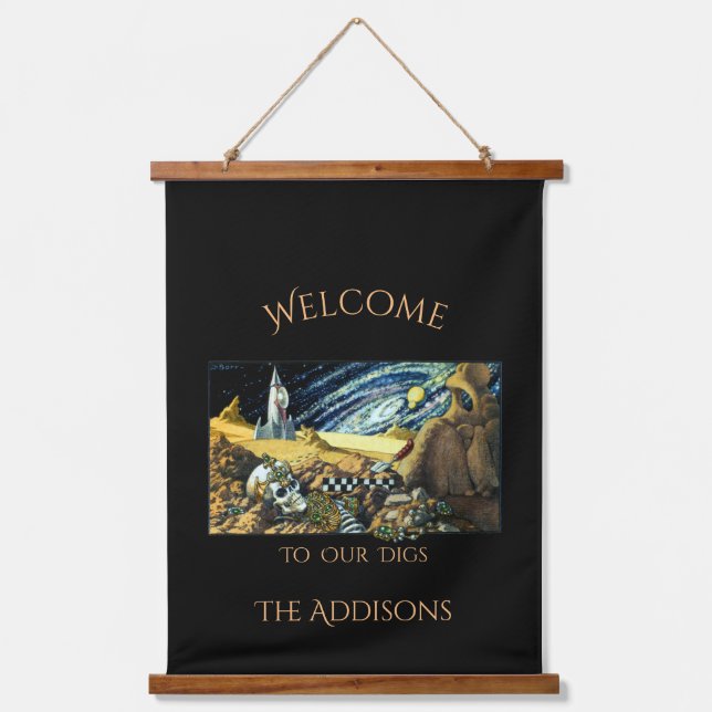 Alien Archaeology Welcome  Hanging Tapestry (Front)