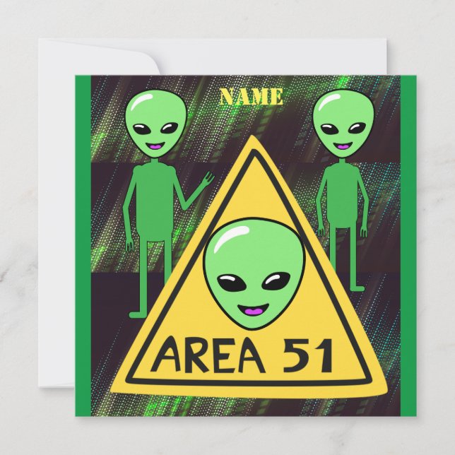 Alien Area 51 Invitation (Front)