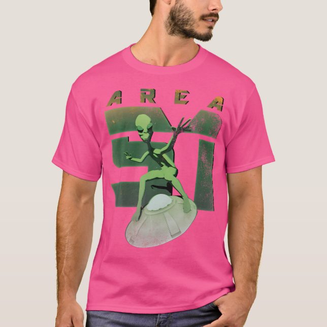 Alien Area 51 Shirt Ufo Green Man Flying Saucer Sp (Front)