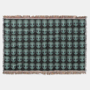 Alien Art Blanket E.T. Alien Grey Throw Blanket