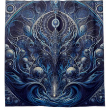 Alien Art Nouveau Shower Curtain