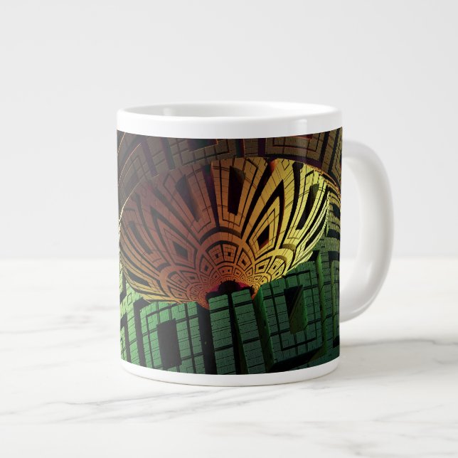 Alien Artefact by Xzendor7 Large Coffee Mug (Front Right)