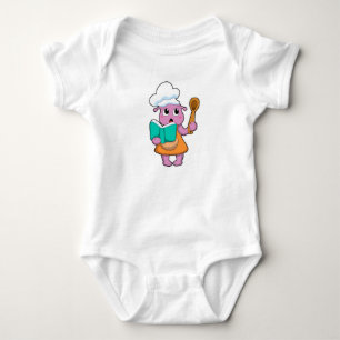 Alien as Cook with Cookbook Baby Bodysuit