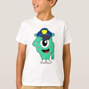 Alien as Police officer with Police hat T-Shirt
