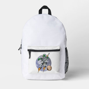 alien astronaut printed backpack