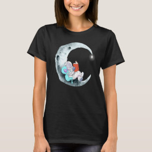 Alien Astronaut Reading Books In Space T-Shirt