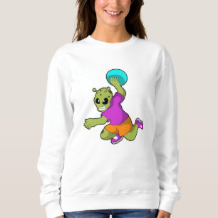 Alien at Handball player with Handball Sweatshirt