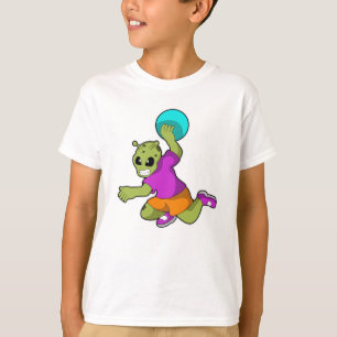 Alien at Handball player with Handball T-Shirt