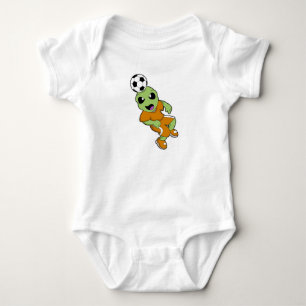 Alien at Soccer Sports Baby Bodysuit