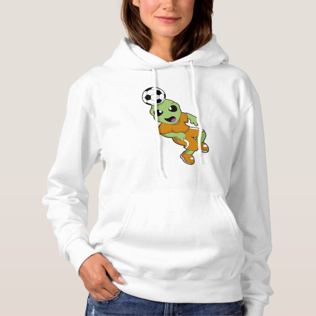 Alien at Soccer Sports Hoodie (Front)
