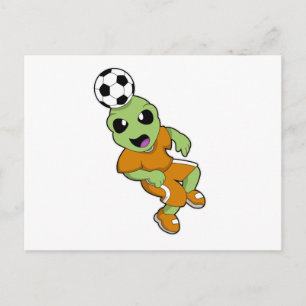 Alien at Soccer Sports Postcard