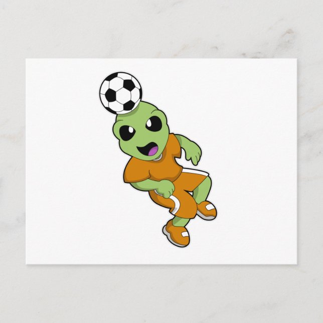 Alien at Soccer Sports Postcard (Front)