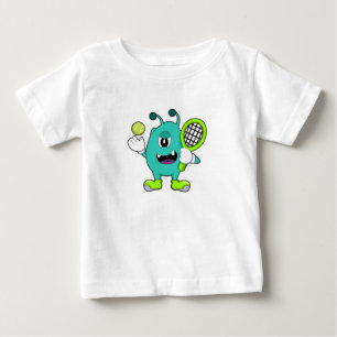 Alien at Tennis with Tennis racket Baby T-Shirt